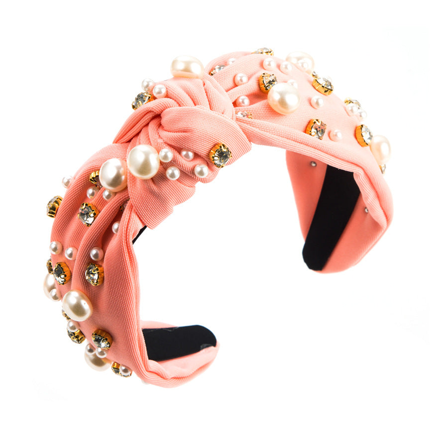 Wide Headband with Pearl Detail for Stylish Women