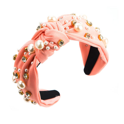 Wide Headband with Pearl Detail for Stylish Women