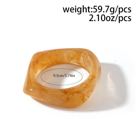 Vintage Chunky Resin Geometric Cuff Bracelet