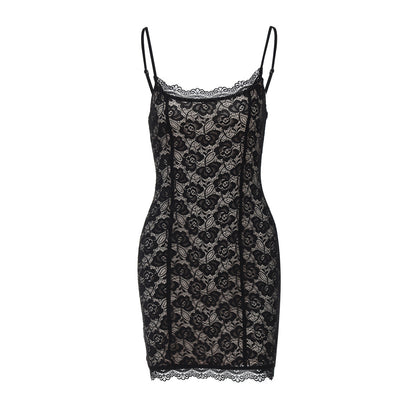 Sexy Lace Bodycon Dress with Spaghetti Straps