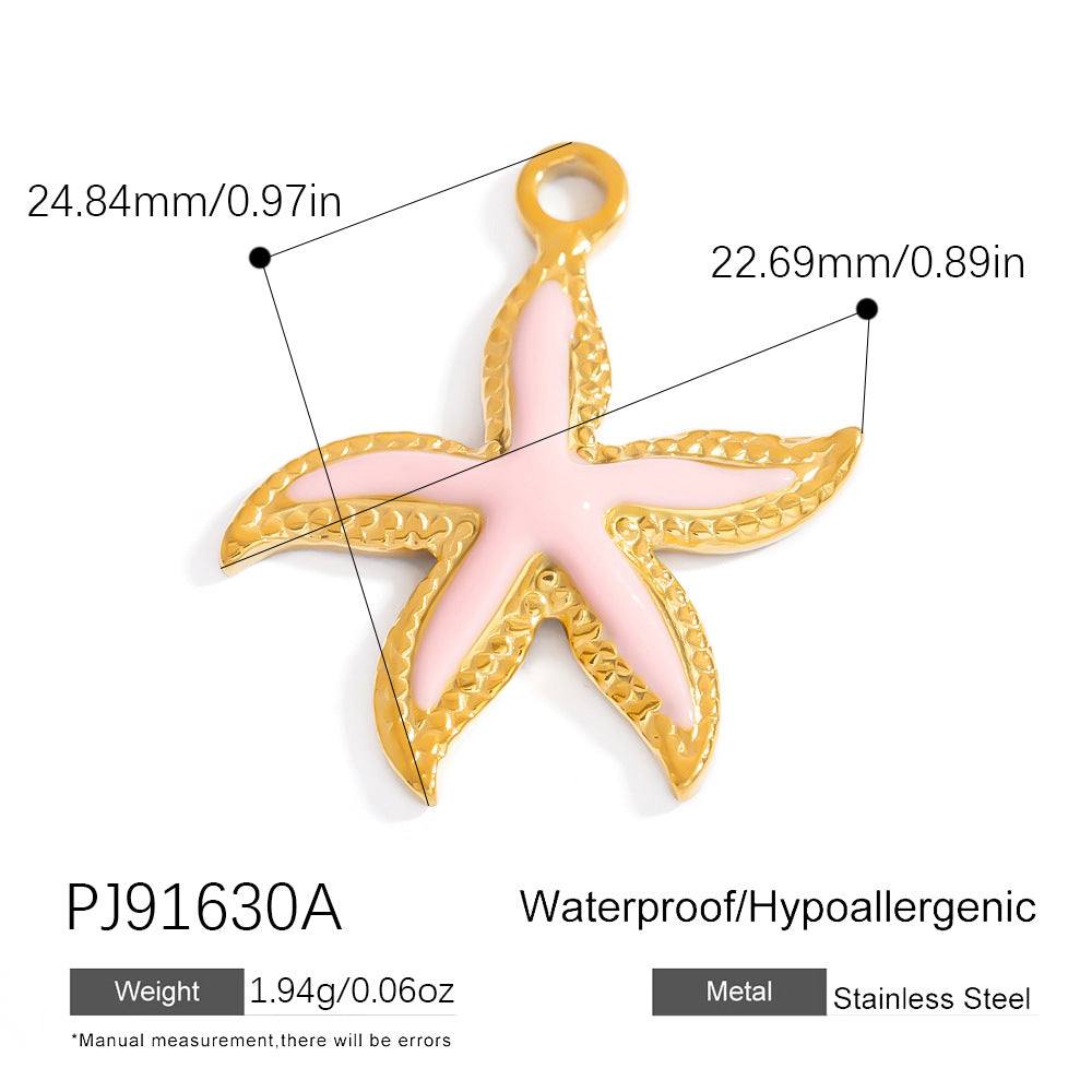 DIY Gradient Butterfly Flower Stainless Steel Pendants