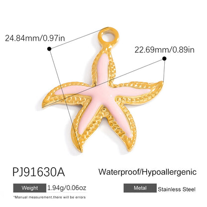 DIY Gradient Butterfly Flower Stainless Steel Pendants