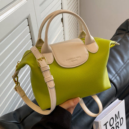 Minimalist Leather Top Handle Shoulder Bucket Bag