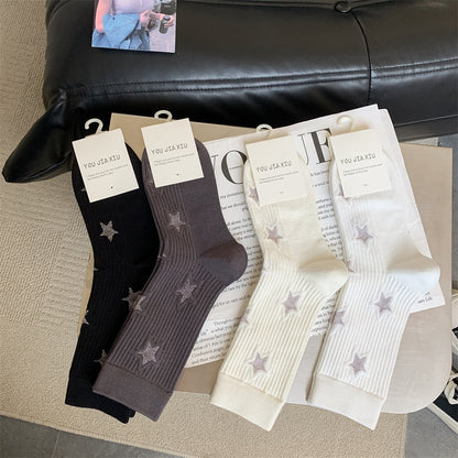Star Simple Ribbed Daily Socks