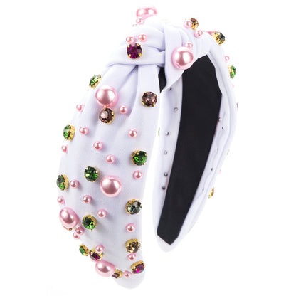 Bean Pearl Headband with Knot Elegant Pearl Hair Accessories