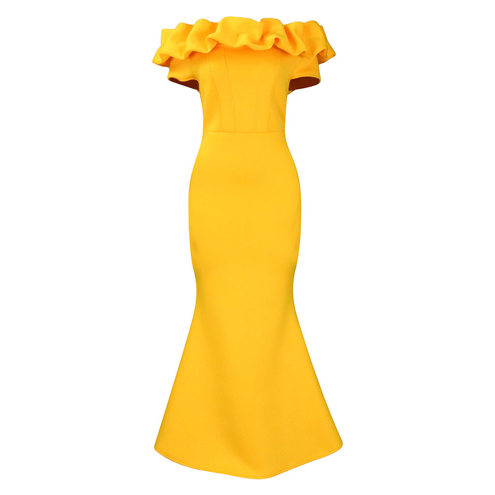 Elegant Off-Shoulder Mermaid Maxi Dress Casual Gown