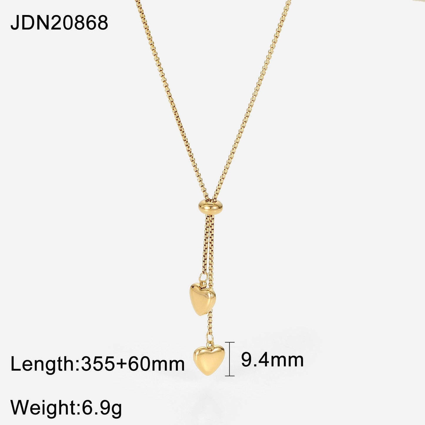 Simple Elegant Love Pendant Y-Necklaces