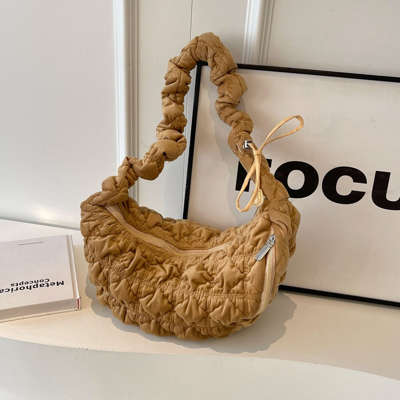 Trendy Velvet Cloud Tote Bag Soft Casual Shoulder Bag
