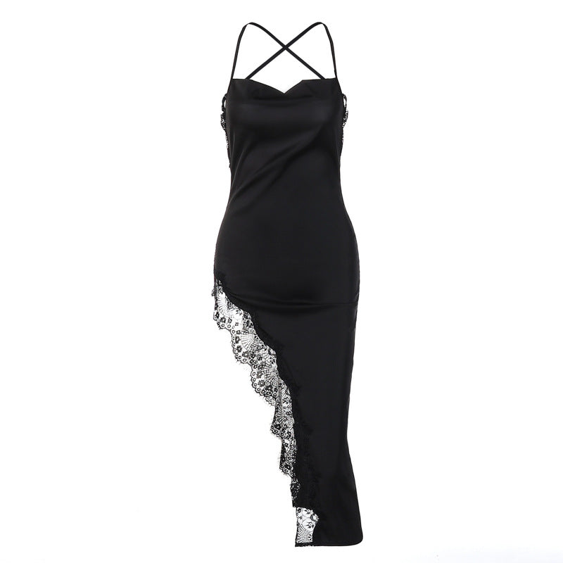 Women's Elegant Backless Lace Cami Dress