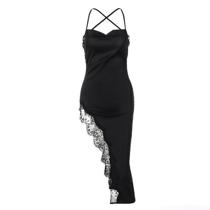 Women's Elegant Backless Lace Cami Dress