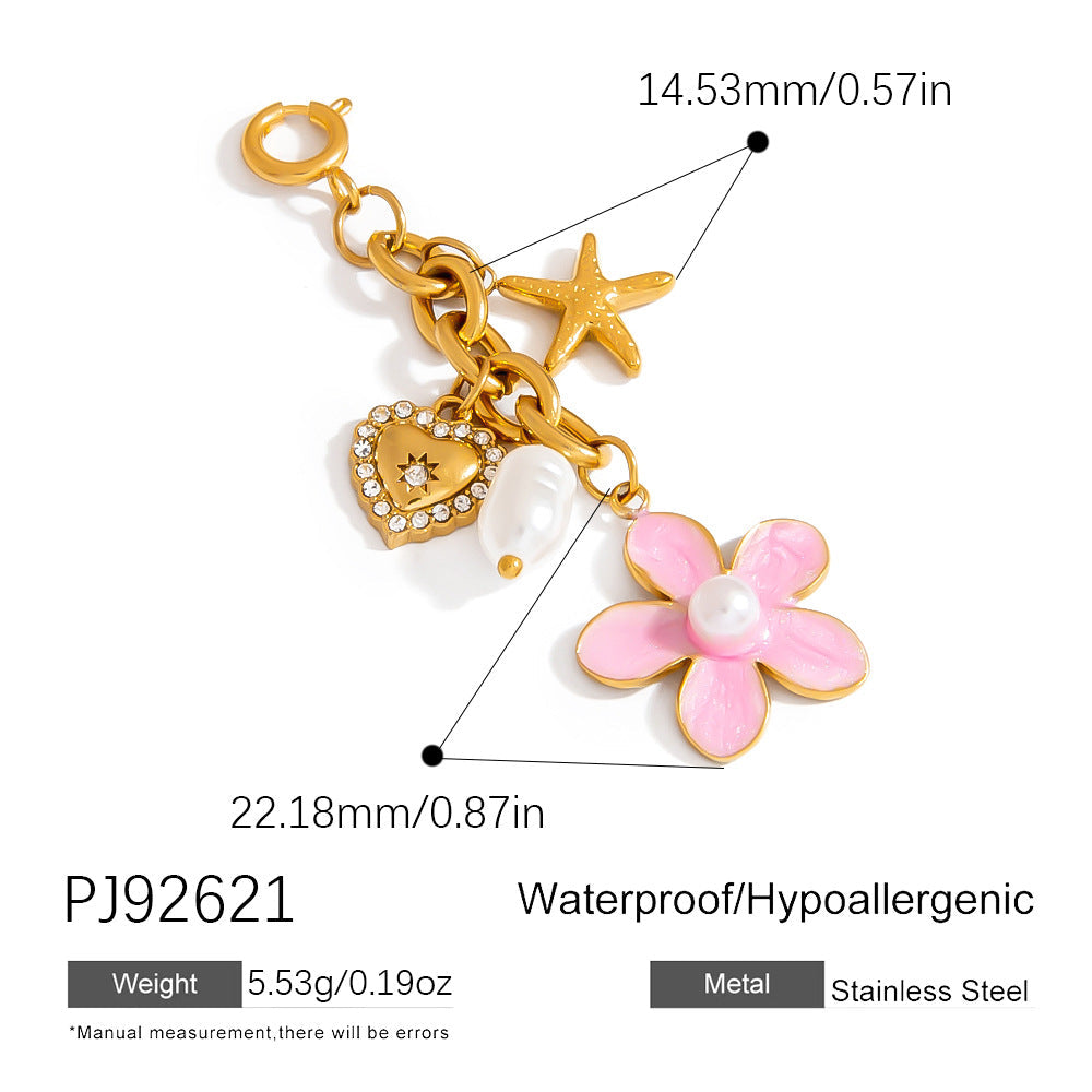 Stainless Steel Bikini Clips with Flower Pearl Pendant DIY Jewelry