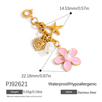Stainless Steel Bikini Clips with Flower Pearl Pendant DIY Jewelry