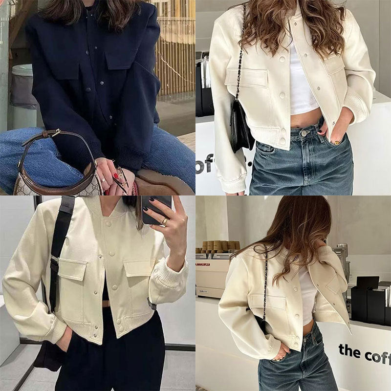 Elegant Casual Long Sleeve Coat with Single Button Closure