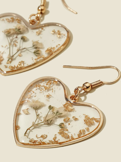 New Transparent Camellia Blossom Dried Flower Creative Forest Love Flower Earrings Design Sense Ins Earrings And Earrings