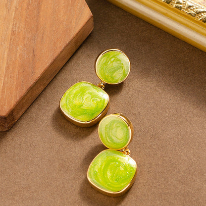 Elegant Vintage Geometric Drop Oil Earrings For Women