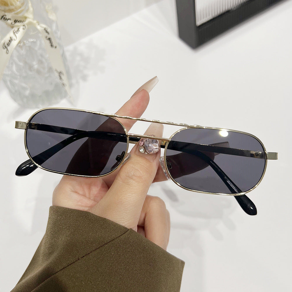 Trendy Rectangle Narrow Frame Sunglasses for Men and Women