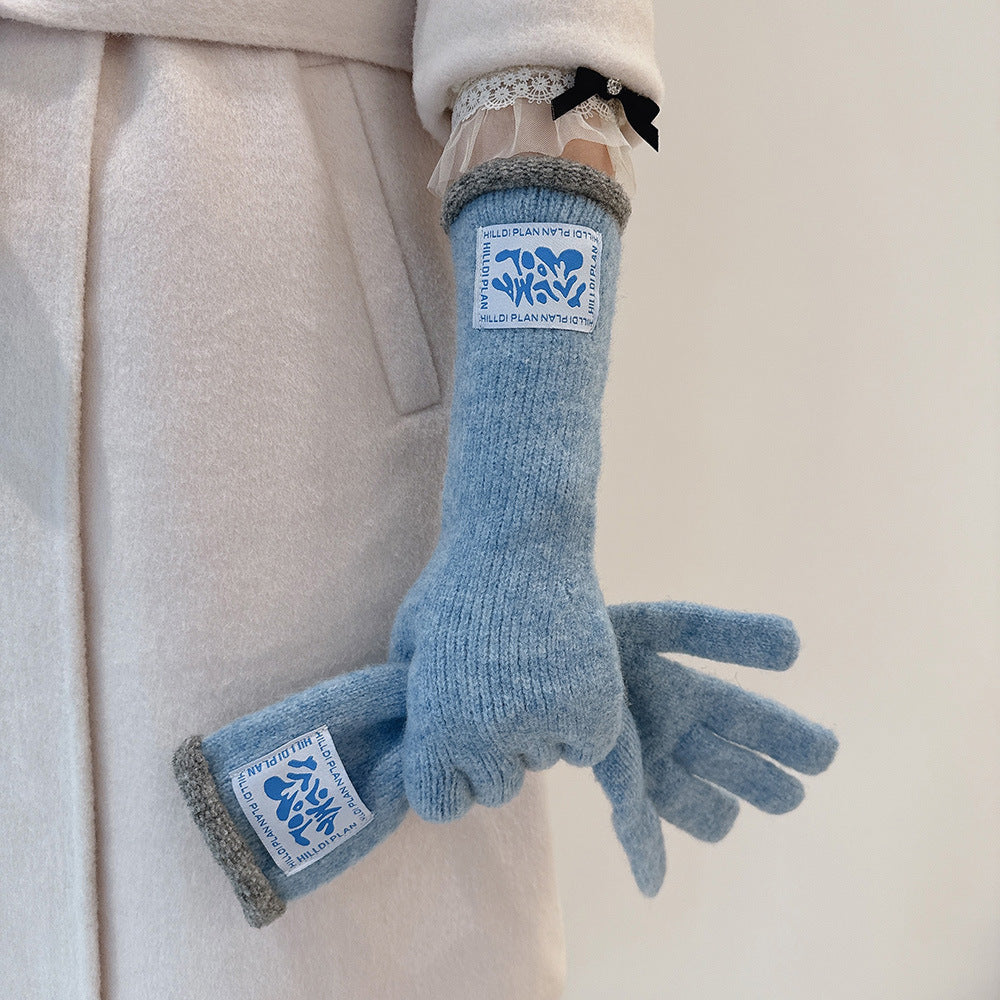Winter Thermal Soft Touchscreen Wool Long Gloves