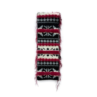 Retro Color Block Knit Scarf for Women