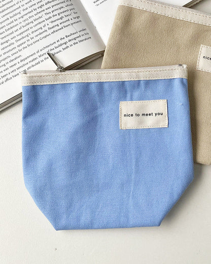 Canvas Portable Makeup Bag Stylish Storage Pouch