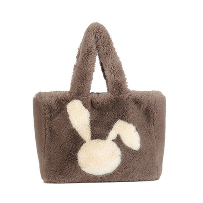 Cute Furry Tote Bag Fashionable Chic Plush Shoulder Bag