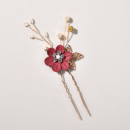 Bridal Floral Hair Accessories Forest Style Blue Flower Hairpin Wedding Hairpiece