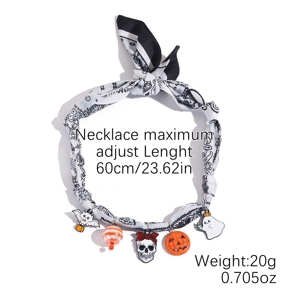 Halloween Skull Pumpkin Pendant Scarf Necklace