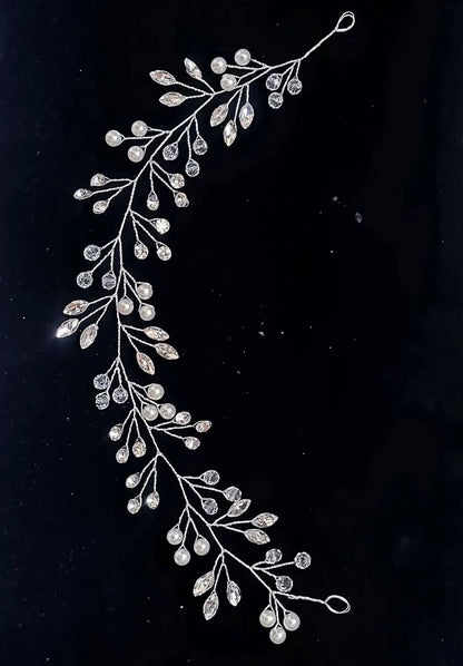 Transparent Plastic Flower Pearl Handmade Headband for Weddings