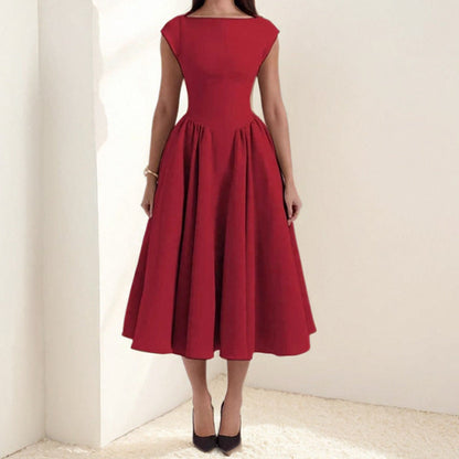 Elegance Backless Midi Dress Casual Slim Fit