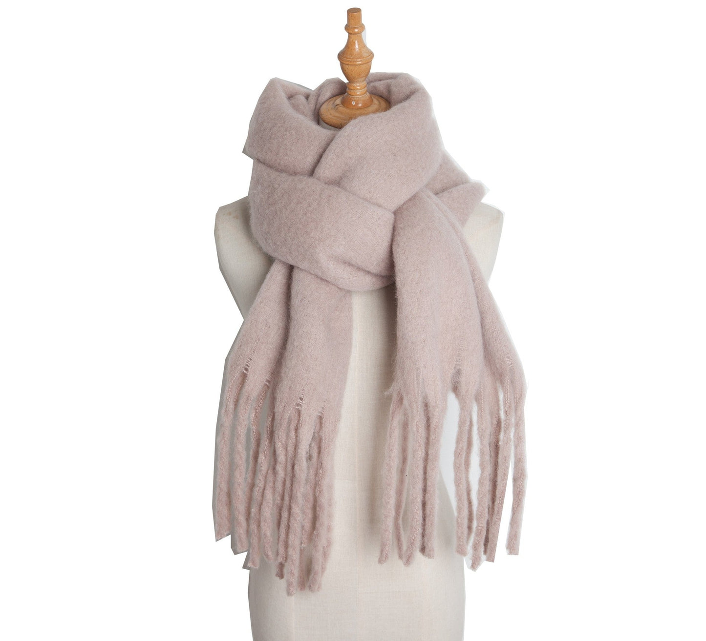 Solid Color Simple Tassel Scarves