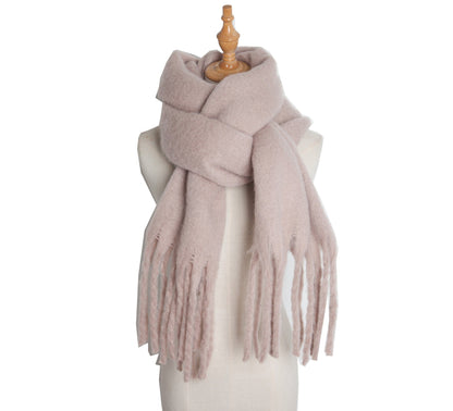 Solid Color Simple Tassel Scarves