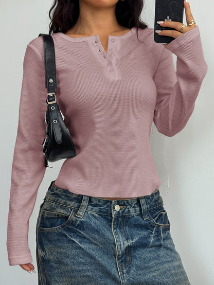 Y2K Button-Up Long Sleeve Vest T-Shirt for Women