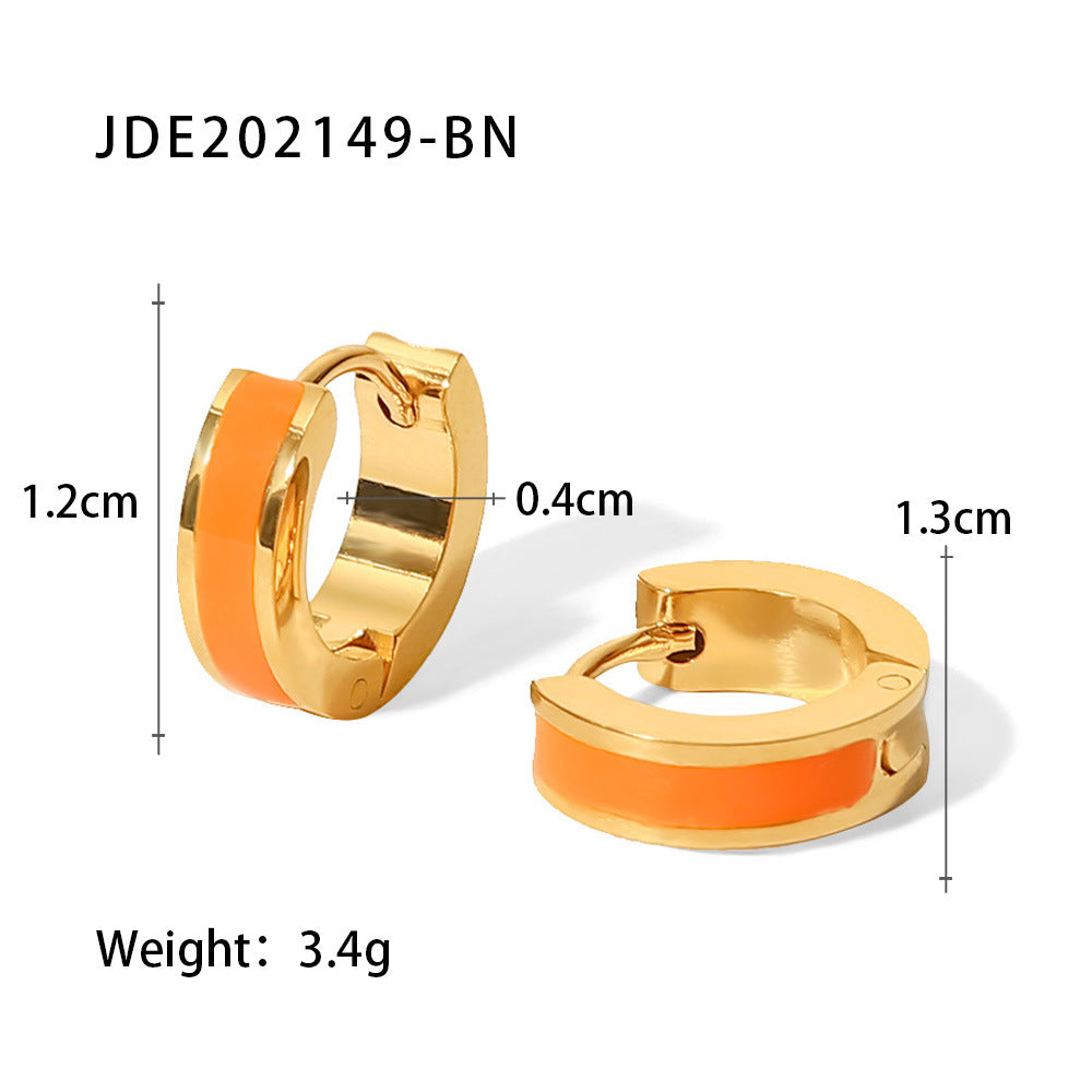 Colorful Simple Circle Hoop Earrings