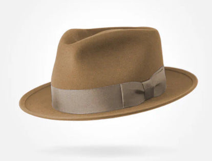 Classic Wool Felt Fedora Hat for Autumn and Winter