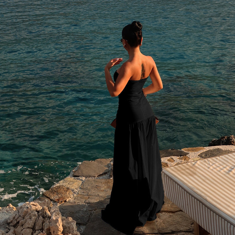 Summer Sexy Strapless Hollow Out Maxi Dress
