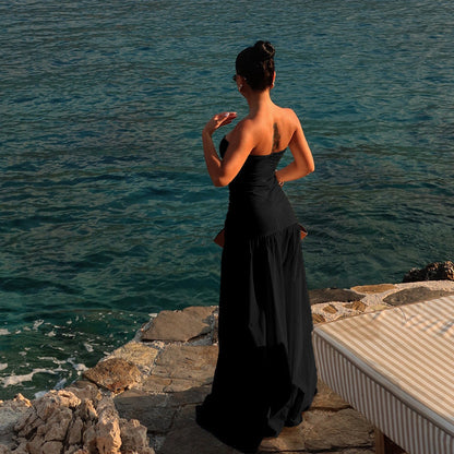 Summer Sexy Strapless Hollow Out Maxi Dress
