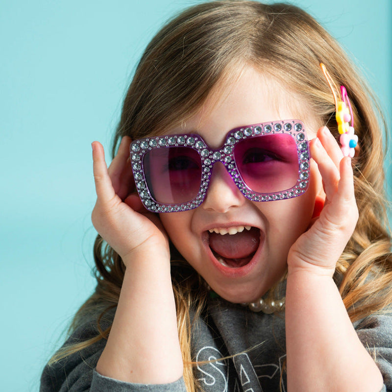Bling Round Sunglasses for Kids Stylish UV400 Beach Sunglasses