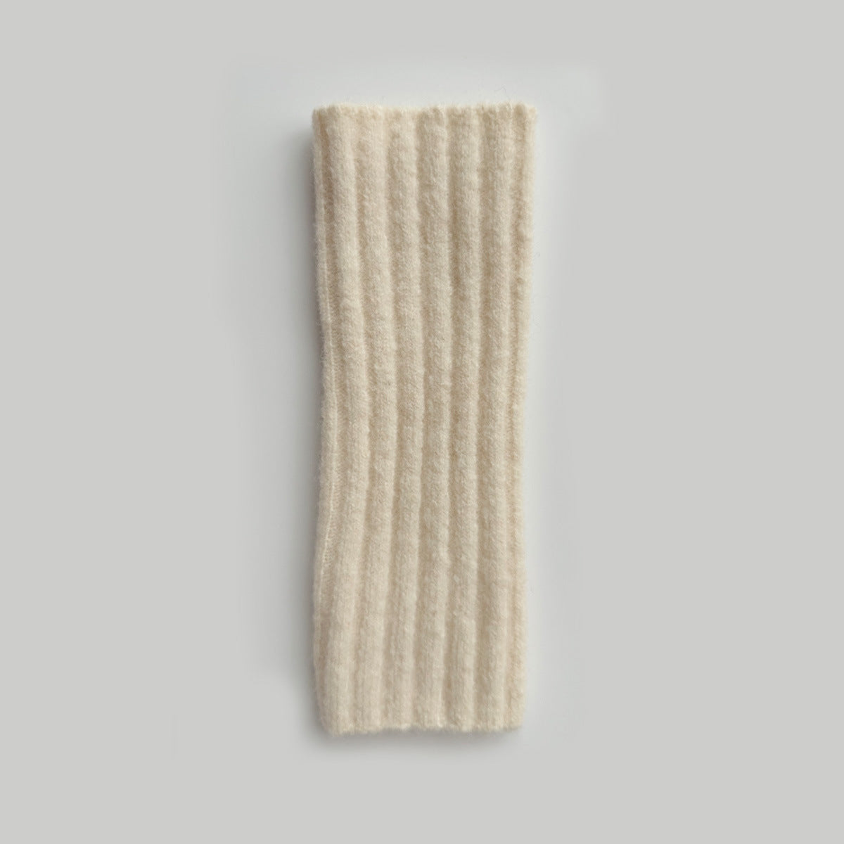 Knitted Fingerless Gloves Warm Wool Blend Solid Color Cozy Casual