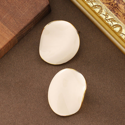 French Style Elegant Irregular Wave Drop Earrings High-End Aesthetic