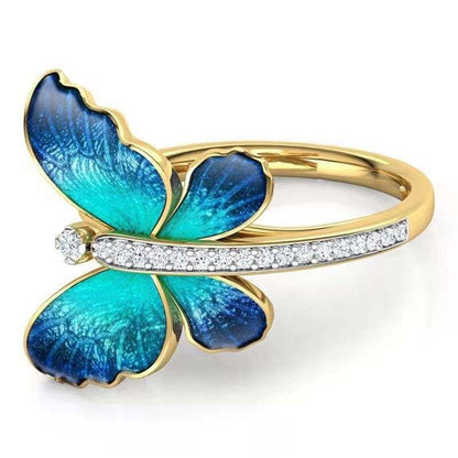 New Creative Butterfly Ring Fashion Insect Ladies Personality Ring