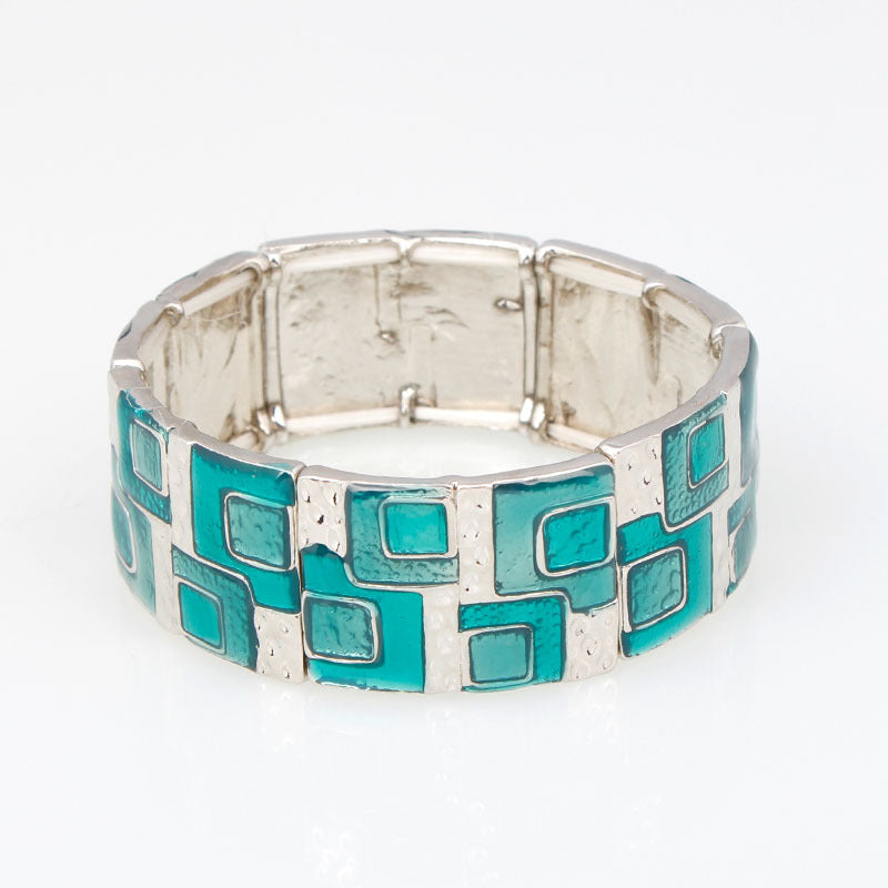 Stylish Color Block Enamel Bracelet