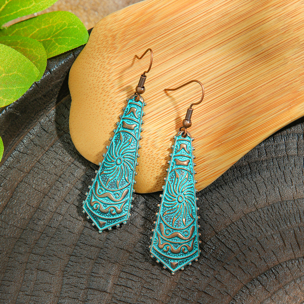 Vintage Style Alloy Earrings with Geometric Design and Bohemian Charm