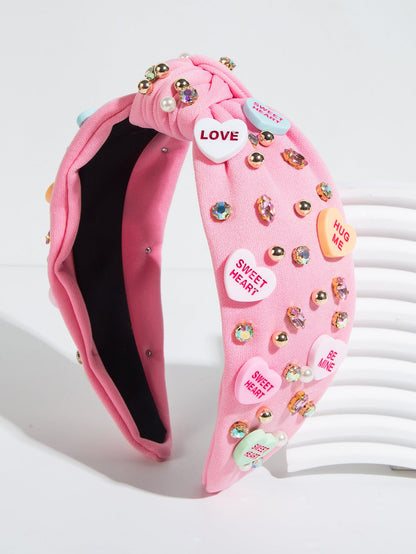 Elegant Heart Shaped Rhinestone Headband for Women