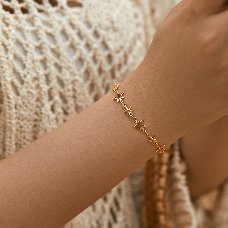 Star Chain Splicing Sweet Link Bracelet
