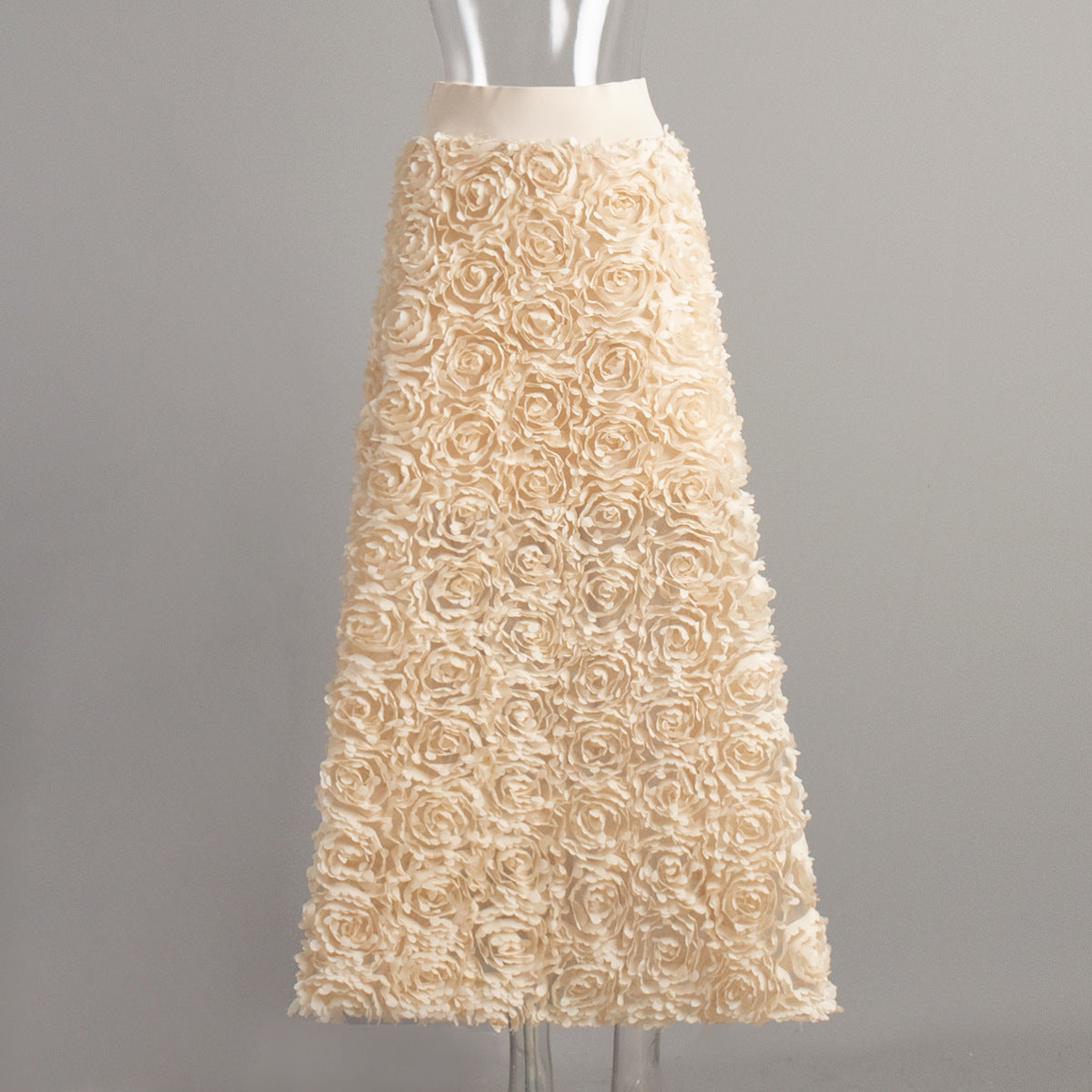 Elegant Petal Design Maxi Skirt for Evening Events