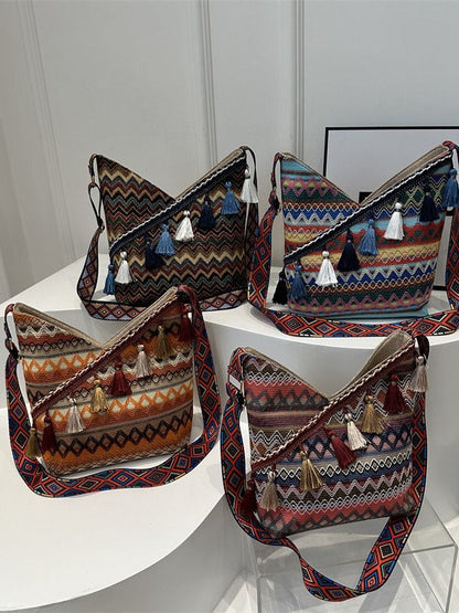 Trendy Bohemian Shoulder Bag Stylish Large Capacity Crossbody Bag