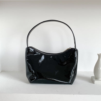 Minimalist Solid Color Leather Shoulder Bag