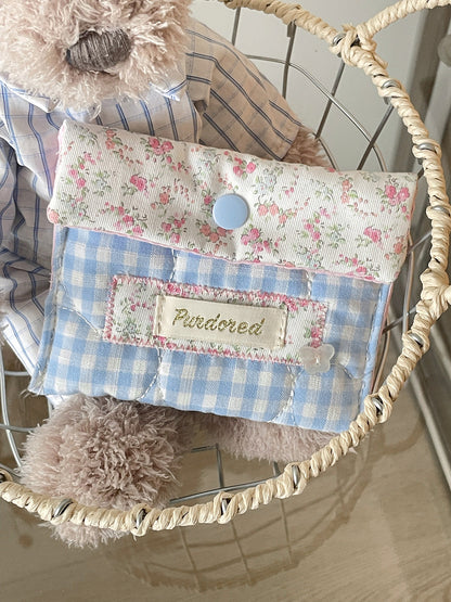 Floral Pattern Storage Pouch Stylish Cotton Bag