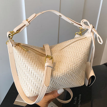Vintage-Inspired Large Capacity Woven Tote Bag for Women