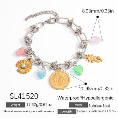 Trendy Stainless Steel Heart and Star Bracelets With Unique Design
