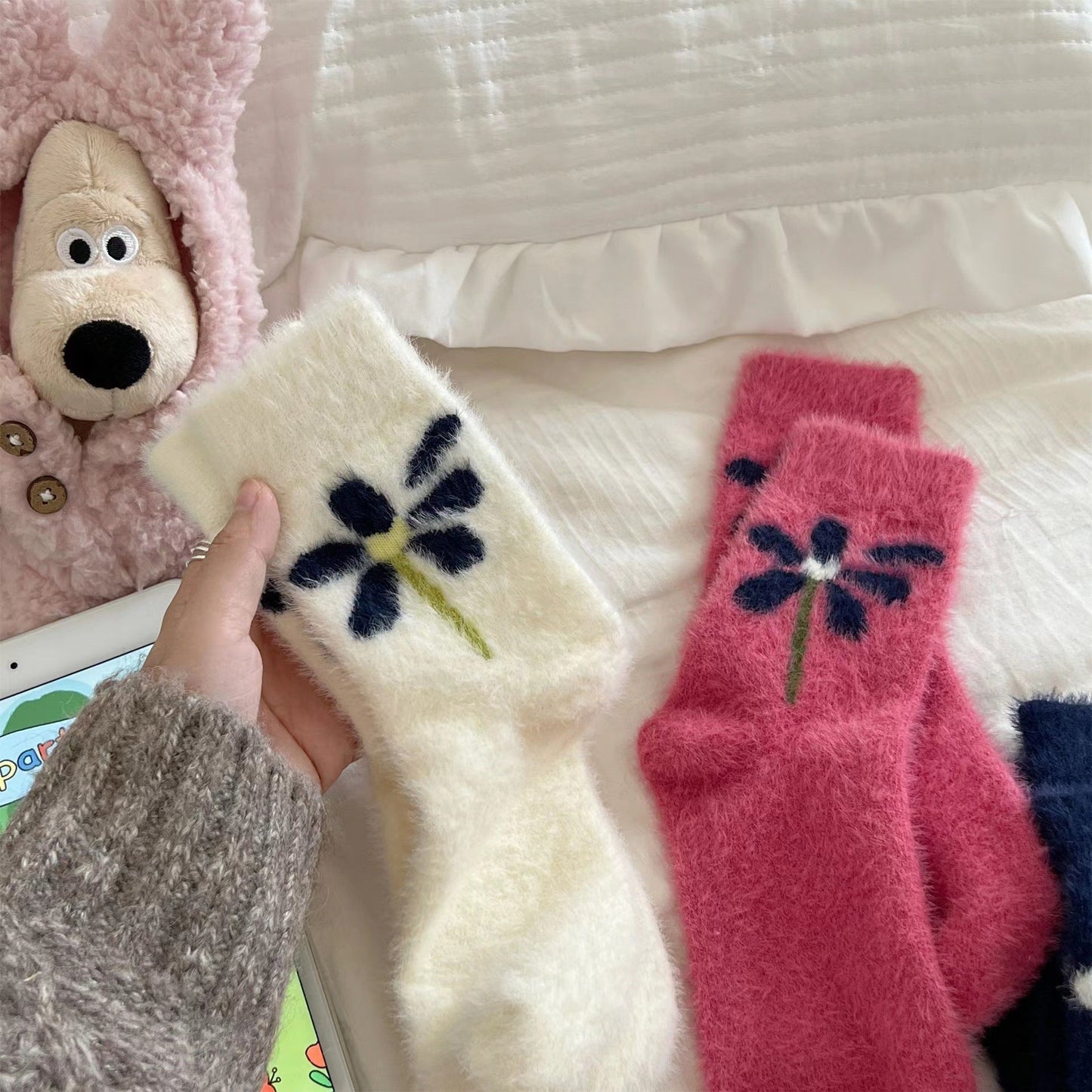 Cute Fuzzy Fleece Thick Warm Crew Socks
